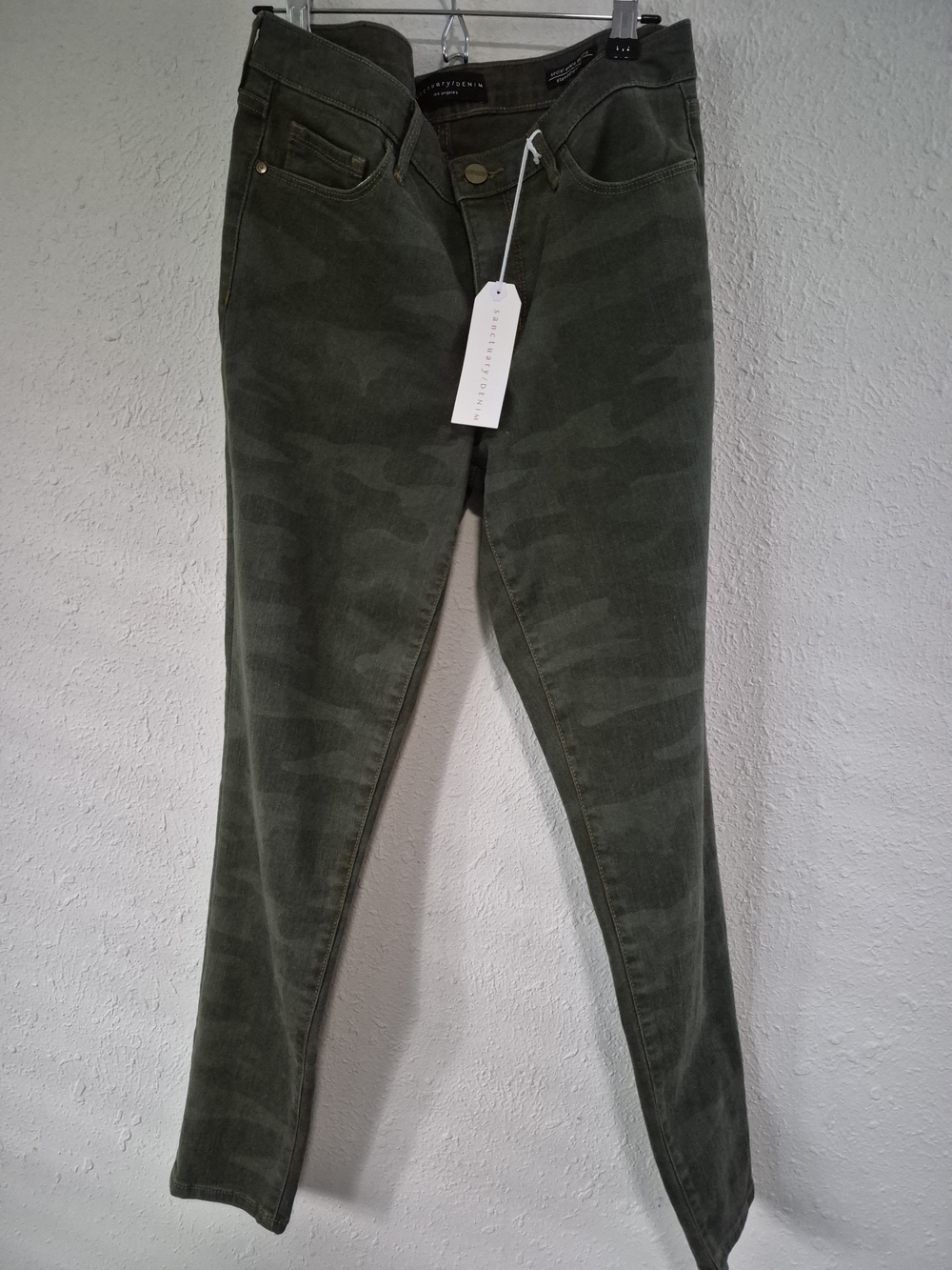 NWT Sanctuary Denim Camo Olive Skinny Jeans Size 27